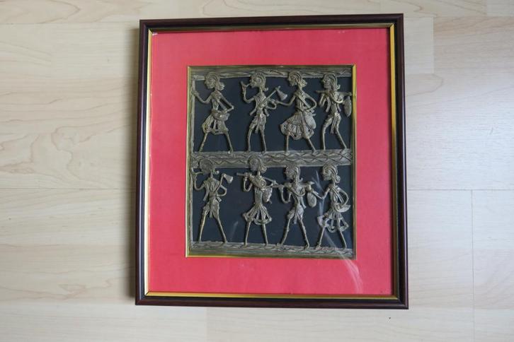 Bijzondere bronzen figuren in een lijst, Antiek en Kunst, Antiek | Koper en Brons, Brons, Verzenden