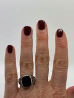 A387 Prachtige zilveren onyx ring maat 18, Sieraden, Tassen en Uiterlijk, Antieke sieraden, Ophalen of Verzenden, Zilver, Ring