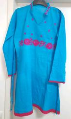 Maat L Blauw geborduurde jurk tuniek een keer gedragen, Kleding | Dames, Ophalen of Verzenden, Zo goed als nieuw, Maat 42/44 (L)