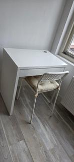 Wit Bureau met Lade + Stoel – Perfect voor Studiekamer, Ophalen, Gebruikt, Bureau
