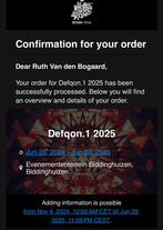 Defqon 1 2 tickets voor zondag (nog te personaliseren), Tickets en Kaartjes, Evenementen en Festivals, Twee personen