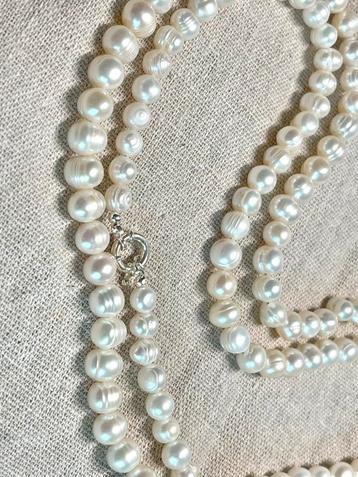 Lang Parelcollier (98cm), 925 Zilver beschikbaar voor biedingen