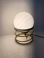 Messing spiraal-lamp met glazen bol van Massive jaren 80