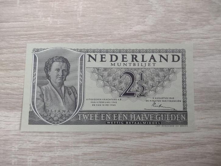 Zeldzame 3-letterserie biljet 2,5 gulden 1949, bijna UNC, Postzegels en Munten, Bankbiljetten | Nederland, Ophalen of Verzenden