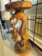 Houten Plateau met Vogelsculptuur - Handgesneden, Ophalen of Verzenden