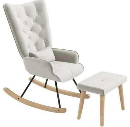 Schommelstoel met Voetenbank - Nieuw!, Huis en Inrichting, Fauteuils, Nieuw, Stof, 50 tot 75 cm, 75 tot 100 cm, Ophalen of Verzenden