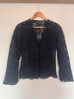 Zwarte kanten top Mango maat S, Kleding | Dames, Tops, Zwart, Ophalen of Verzenden, Zo goed als nieuw, Lange mouw