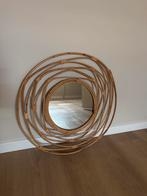 Spiegel met Rotan lijst van Xenos 60 cm, Huis en Inrichting, Woonaccessoires | Spiegels, Ophalen, Rond, Zo goed als nieuw, Minder dan 100 cm