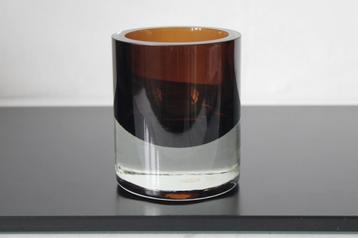 Dikwandige glazen Pols Potten vaas donker amber, 11 cm hoog beschikbaar voor biedingen