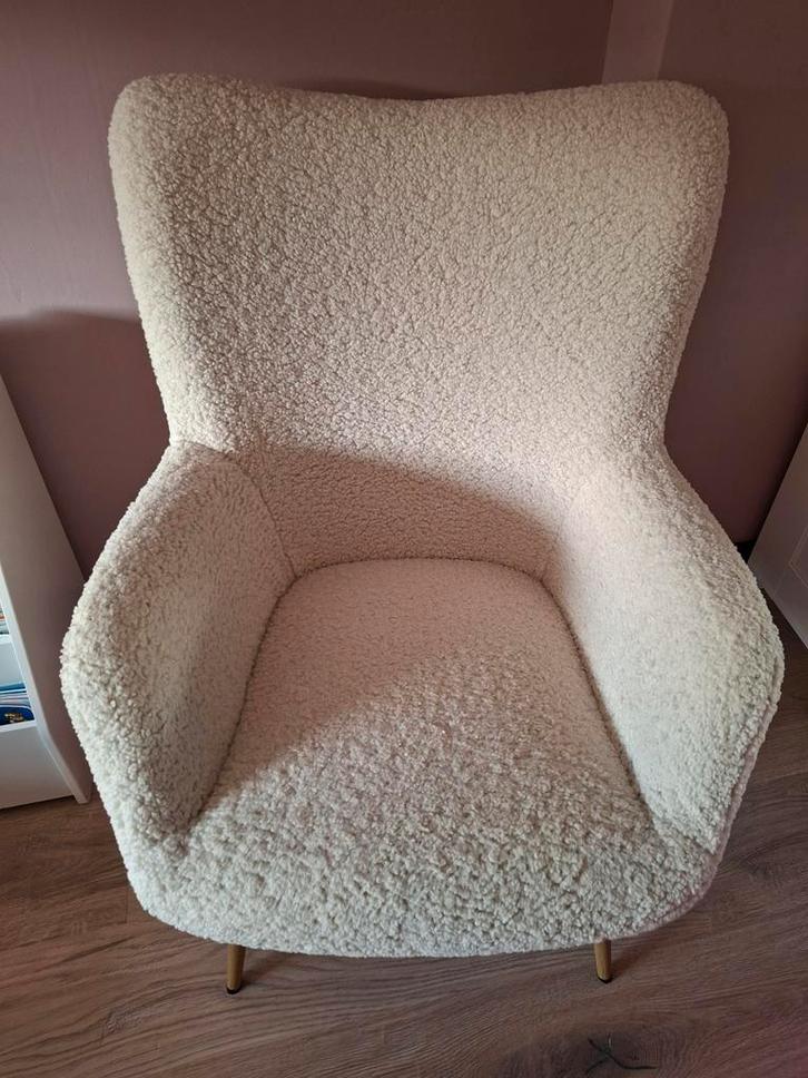 HUNDESTED Fauteuil Teddy jysk - Zo goed als nieuw!, Huis en Inrichting, Stoelen, Zo goed als nieuw, Eén, Stof, Wit, Ophalen