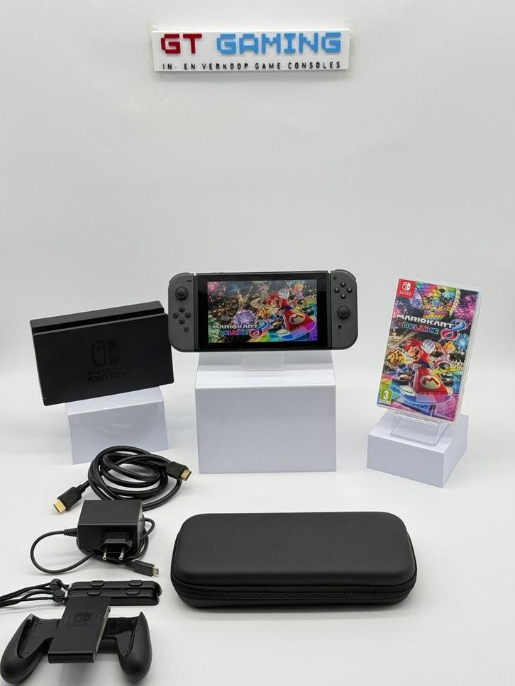 NINTENDO SWITCH NIEUW MODEL 2023 V2 MARIO KART, Spelcomputers en Games, Spelcomputers | Nintendo Switch, Zo goed als nieuw, Switch 2019 Upgrade