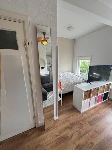 Lange Spiegel met Houten Achterkant beschikbaar voor biedingen