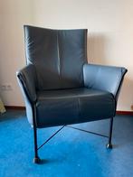 Montis Charly leunstoel woonkamerstoel donkerblauw, Ophalen, Zo goed als nieuw, 50 tot 75 cm, Leer