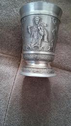 Antieke vintage Tinnen Beker met Jager Motief, Antiek en Kunst, Ophalen of Verzenden