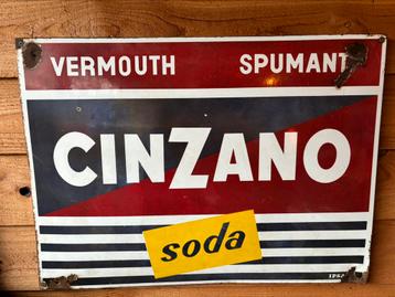 Emaille Bord Cinzano Soda Vermouth Spumanti beschikbaar voor biedingen