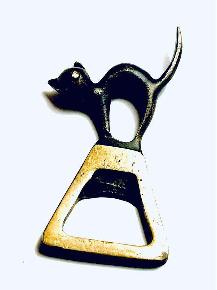Antieke Kat Flesopener - Walter Bosse Oostenrijk, Antiek en Kunst, Curiosa en Brocante, Ophalen of Verzenden
