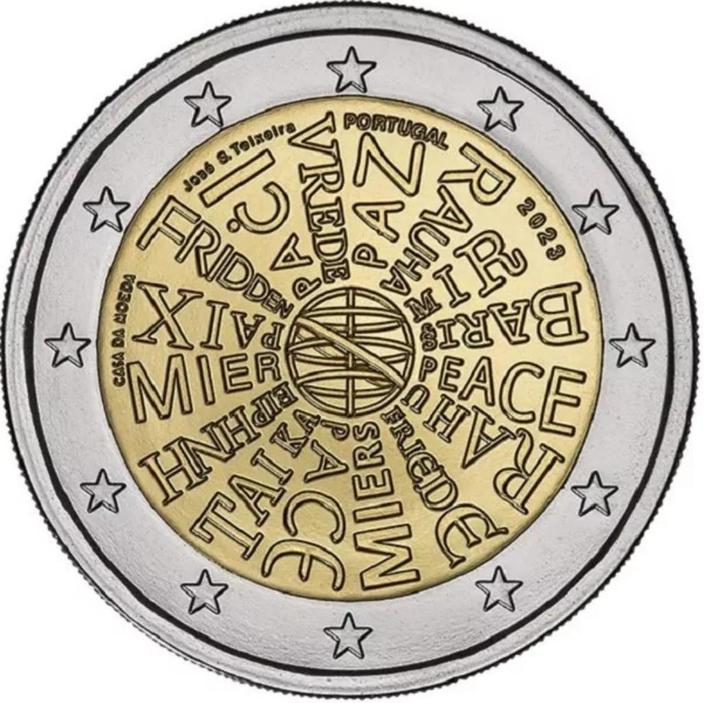 De Speciale 2 Euro PORTUGAL 2023 "Vrede"., Postzegels en Munten, Munten | Europa | Euromunten, 2 euro, Portugal, Verzenden