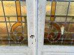 Set Jugendstil openslaande glas in lood deuren 217x159cm, Ophalen