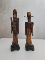 2 antieke beelden gesneden uit buffelbeen circa 1900, Ophalen of Verzenden, Zo goed als nieuw