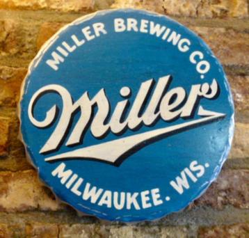 Handgeschilderd pub bord / Miller Beer / bier / metaal beschikbaar voor biedingen