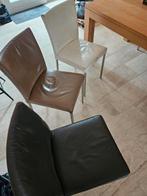 Gratis 6 leren stoelen eetkamerstoel, Huis en Inrichting, Stoelen, Ophalen, Gebruikt, Wit, Eén