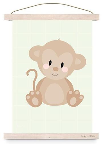 Kinderposter Poster Aap Pastel A3 Designed4Kids beschikbaar voor biedingen