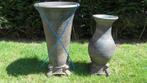 zwart aardewerk vaas H41 cm, rechts, Zwart, Aardewerk of Porselein, Ophalen of Verzenden, Zo goed als nieuw