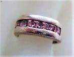 Mooie stevige zilveren ring met pink zirkonia, 925 992VI, Ophalen, Zo goed als nieuw, 17 tot 18, Dame