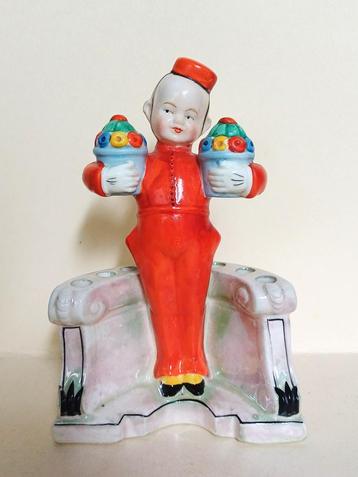 art deco beeldje, piccolo, hatpin holder, houder hoedenspeld beschikbaar voor biedingen