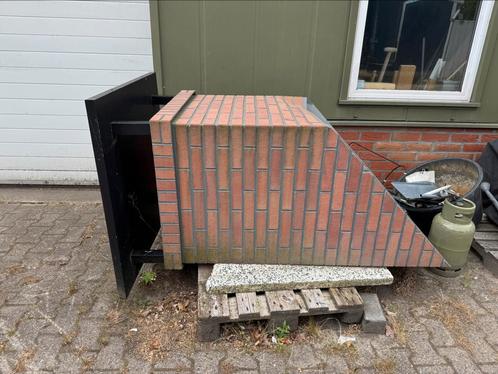 Schoorsteen prefab met steenstrips op aluminium, Doe-het-zelf en Verbouw, Dakpannen en Dakbedekking, Zo goed als nieuw, Golfplaat