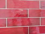 2m2 Bordeauxrode wandtegels 7,5x30 cm, Doe-het-zelf en Verbouw, Tegels, Ophalen, Zo goed als nieuw, Minder dan 5 m², Wandtegels