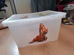Doorzichtige opbergbox met dinosaurus, Huis en Inrichting, Overige Huis en Inrichting, Ophalen of Verzenden, Zo goed als nieuw