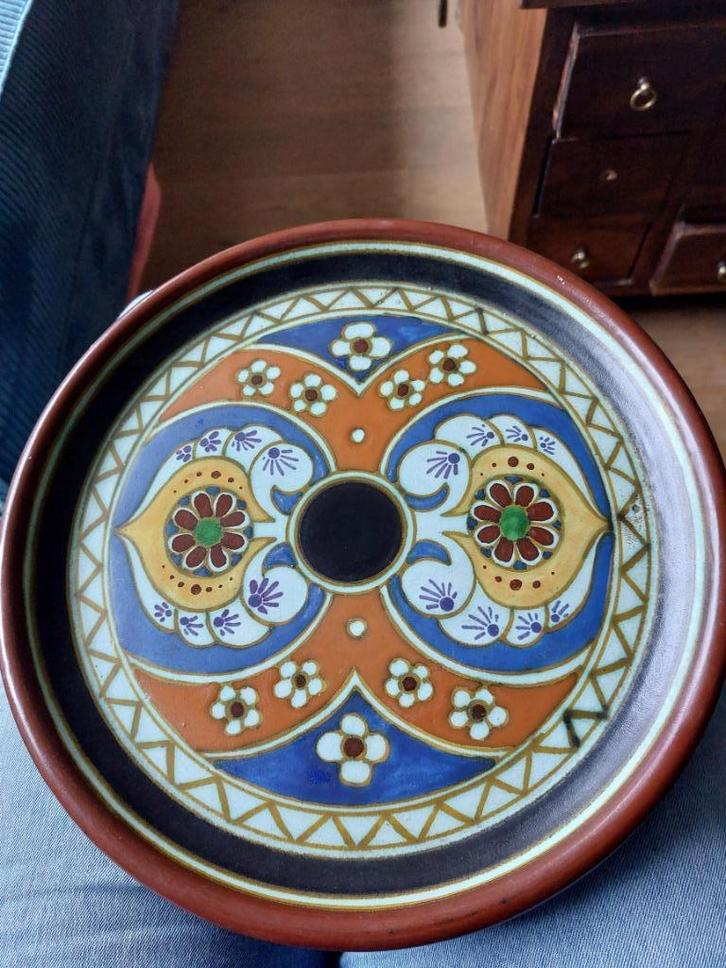 Prachtige platte schaal bord Lindes Arnhem Plateel, Antiek en Kunst, Antiek | Schalen, Ophalen of Verzenden