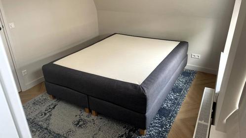 Boxspring IKEA Dunvik 160x200 – Donkergrijs met hoofdbord, Huis en Inrichting, Slaapkamer | Boxsprings, Gebruikt, 160 cm, 200 cm