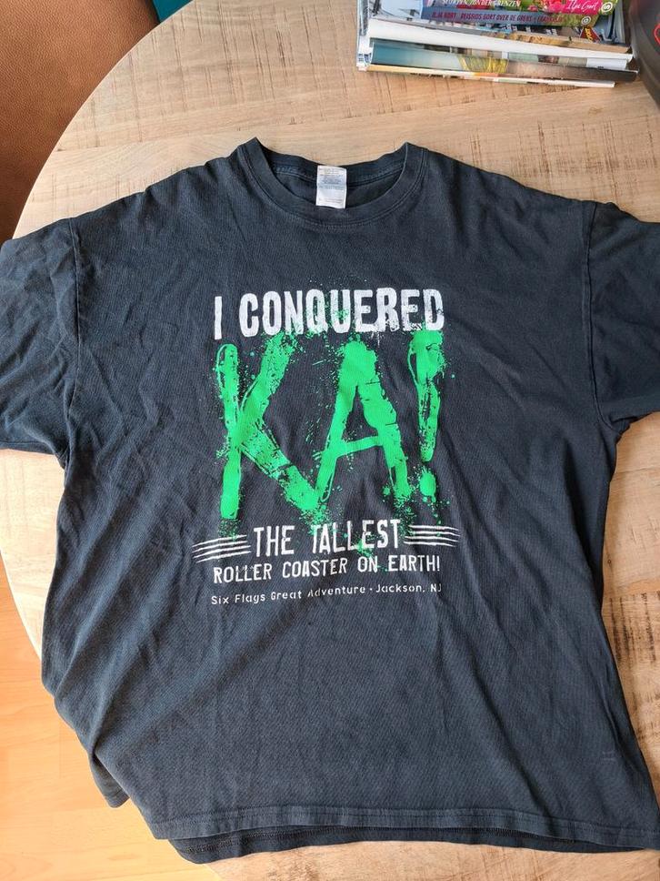 Six Flags Kingda Ka T-shirt  maat XL, Kleding | Heren, T-shirts, Gedragen, Maat 56/58 (XL), Zwart, Ophalen of Verzenden