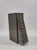 Vintage metalen kast industriële metalen ladekast kastje, Ophalen, Minder dan 50 cm, Gebruikt, 5 laden of meer