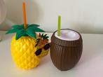 Nieuw Twee leuken drinkbekers ananas eb kokosnoot, Ophalen of Verzenden, Zo goed als nieuw, Overige stijlen