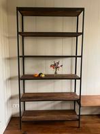 Wand/stelling kast handgemaakt met doorleefde eiken planken, Ophalen, Met plank(en), 200 cm of meer, Zo goed als nieuw