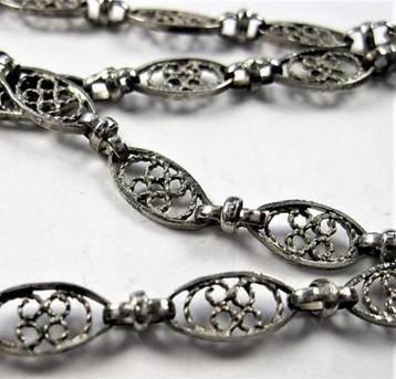 Elegante halsketting met filigrain schakels, 925 (7941-1181) beschikbaar voor biedingen