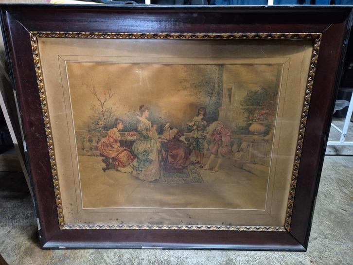 Antiek Schilderij met Lijst, Antiek en Kunst, Kunst | Schilderijen | Klassiek, Ophalen of Verzenden