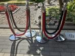 Twee sets afzetpalen chroom met velours rode+zwarte koorden, Ophalen, Zo goed als nieuw, Overige typen