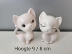 2 vintage / retro kattenbeeldjes / poezenbeeldjes, Ophalen of Verzenden, Zo goed als nieuw, Dier