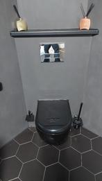 zwarte toiletpot, Ophalen, Gebruikt, Steen, Toilet
