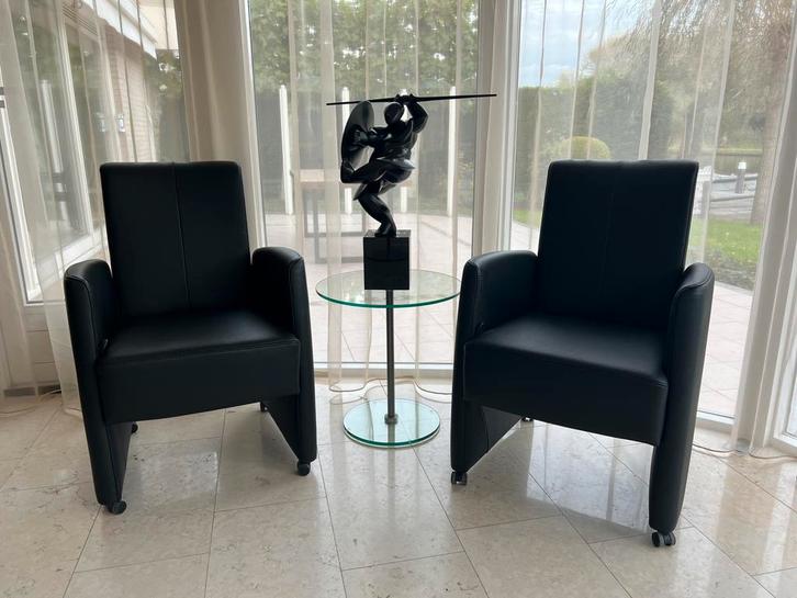 8 Framati Luxe design Dinnerstoelen zw. Leder NIEUWSTAAT, Huis en Inrichting, Stoelen, Zo goed als nieuw, Vijf, Zes of meer stoelen