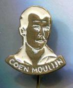 Coen Moulijn wit op koper voetballer speldje( S_136a ), Verzenden, Zo goed als nieuw, Sport, Speldje of Pin