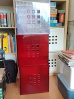 Ikea kallax/expedit lakman bakken rood en grijs/paars, Ophalen, Gebruikt