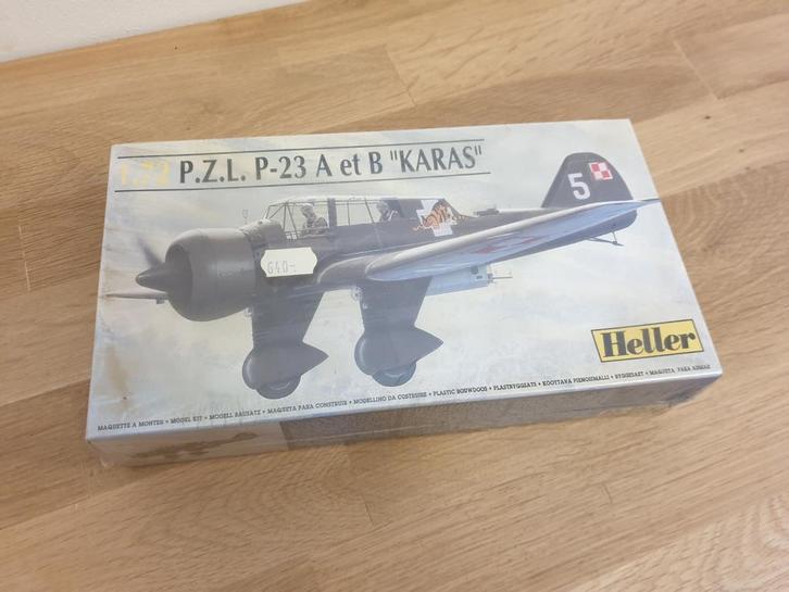 Vintage Heller PZL P-23 Karas 1/72, Hobby en Vrije tijd, Modelbouw | Vliegtuigen en Helikopters, Gebruikt, Vliegtuig, 1:72 tot 1:144