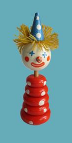 Clown~Vintage Houten Stapelclown~Ronde Stapelbare blokken, Antiek en Kunst, Antiek | Speelgoed, Ophalen of Verzenden