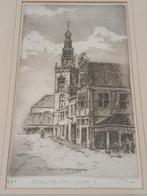 Ets van de Waag en Speeltoren Monnickendam - Beperkte oplage, Antiek en Kunst, Kunst | Etsen en Gravures, Ophalen of Verzenden