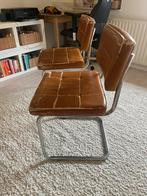 Buisframe vintage stoelen, Twee, Gebruikt, Leer, Ophalen of Verzenden